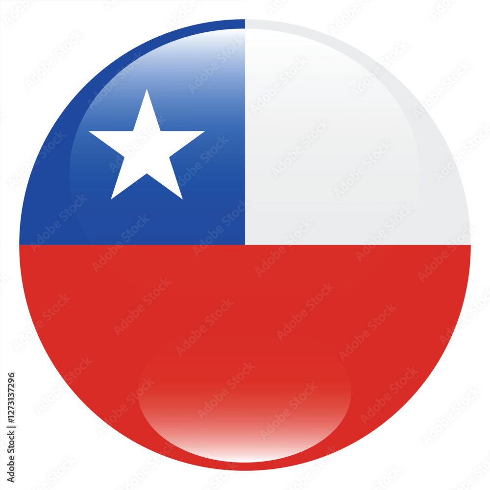 Naklejka premium Chile flag circle icon vector illustration design