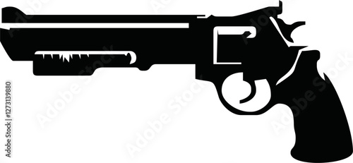 Vector illustration black and white with a shotgun isolated on white background