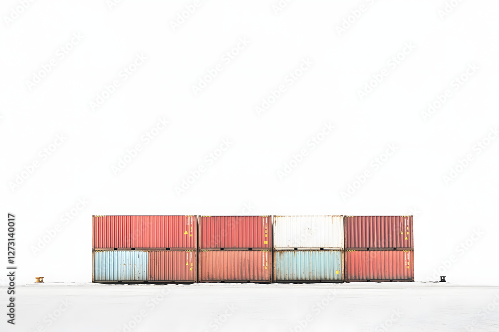 shipping containers being loaded onto a freight ship as the sun sets white background shipping containers being loaded onto a freight ship as the sun sets white background