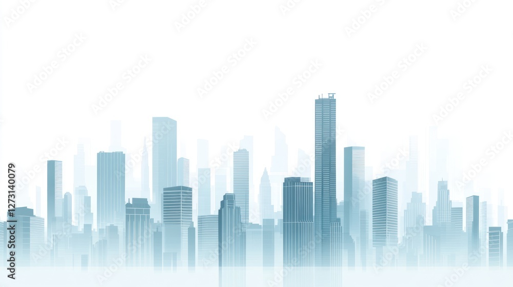 City skyline, hazy day, urban landscape, website banner City skyline, hazy day, urban landscape, website banner