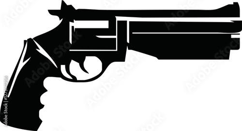 Vector illustration black and white with a shotgun isolated on white background