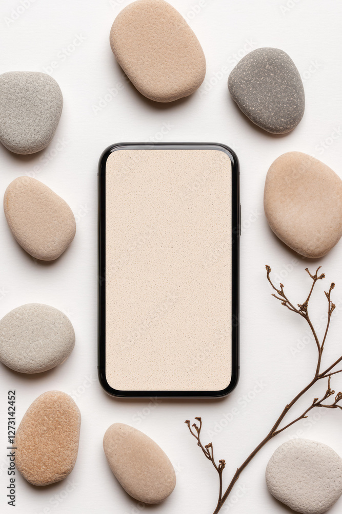 Modern concept shot of a phone lock screen displaying an empowering affirmation, set against a Modern concept shot of a phone lock screen displaying an empowering affirmation, set against a