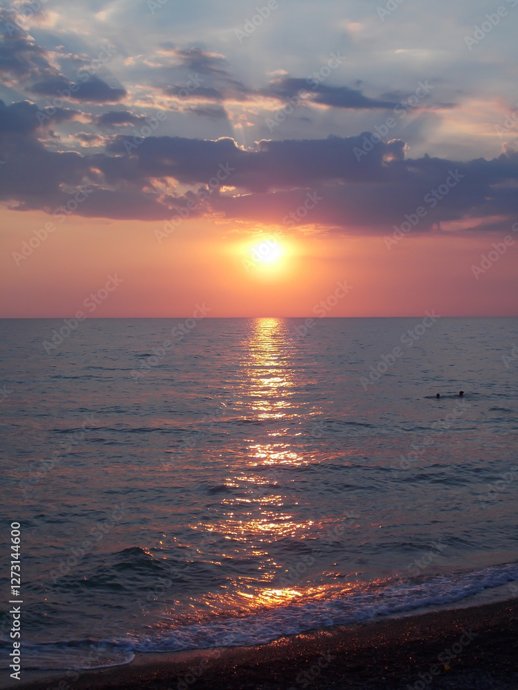 The most beautiful sunset at sea The most beautiful sunset at sea