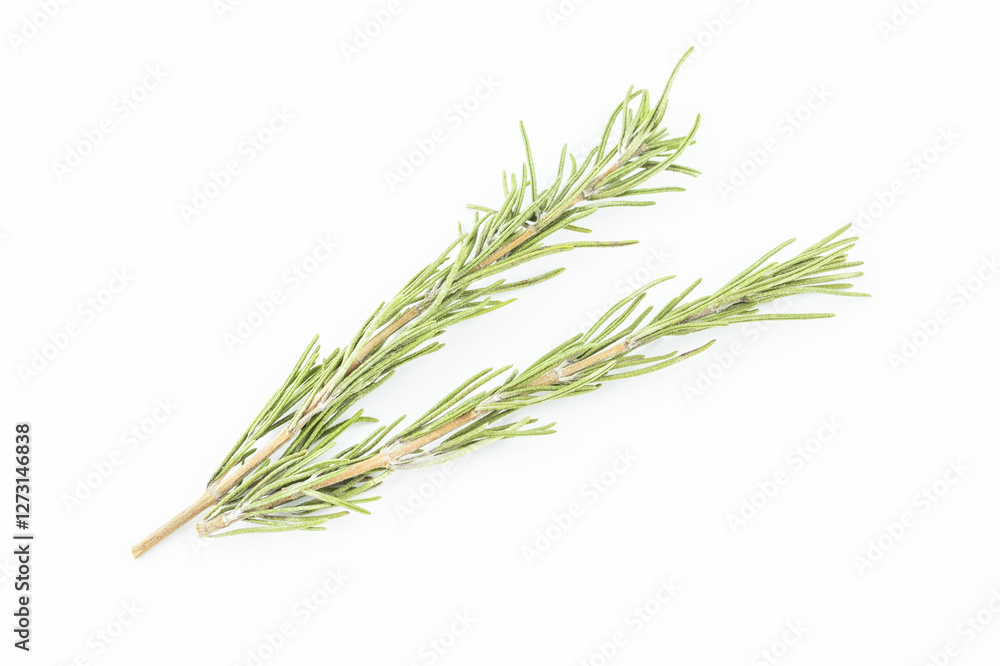 Dried spice rosemary on white background Dried spice rosemary on white background