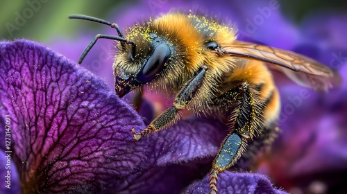 Beautiful colorful summer spring natural flower background. Bees working on a bright sunny day with beautiful bokeh	