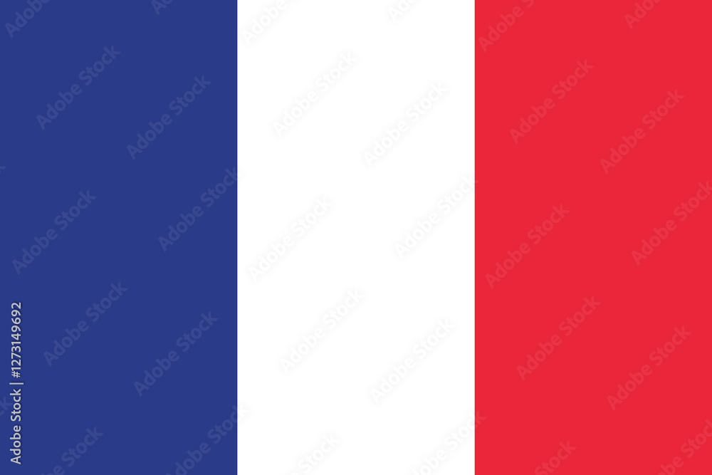 Flag of France. France flag official size and color standards vector illustration Flag of France. France flag official size and color standards vector illustration