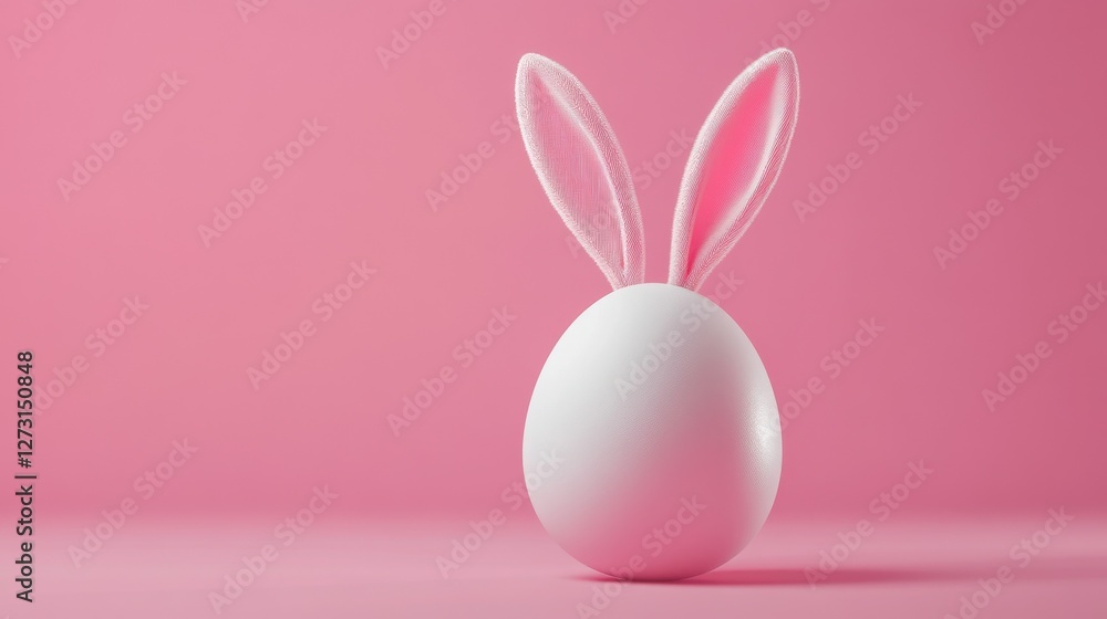 Fototapeta premium Easter egg with bunny ears Minimal concept.