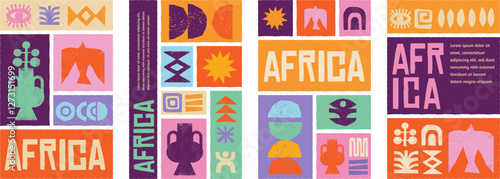 Abstract textured hand drawn design. Africa, tribal art, design, craft and pottery concept illustrations. Abstract backgrounds, frames design
