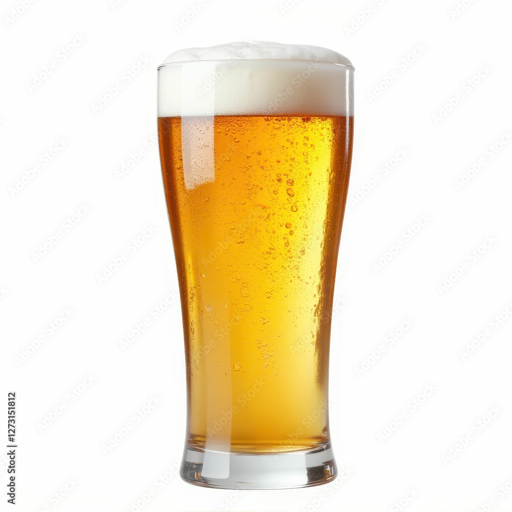 Refreshing Lager Beer in a Clear Glass with Frothy Head Ready to Drink and Enjoy in Leisure Time Refreshing Lager Beer in a Clear Glass with Frothy Head Ready to Drink and Enjoy in Leisure Time