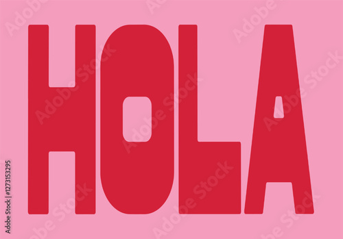 Hola Art Print, MORE COLOURS, Hola Typography Wall Art, Spanish Quote Print, Pink Maximalist Poster, Entry Entrance Hall Print