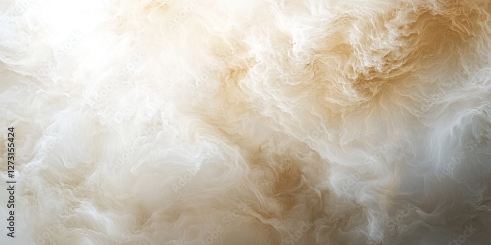A delicate, airy texture of white and beige clouds with a soft blur A delicate, airy texture of white and beige clouds with a soft blur