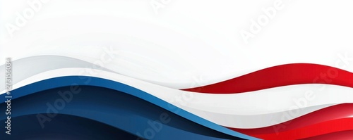 Patriotic Waves of Red White and Blue Gradient Background Design for National Celebration Graphics