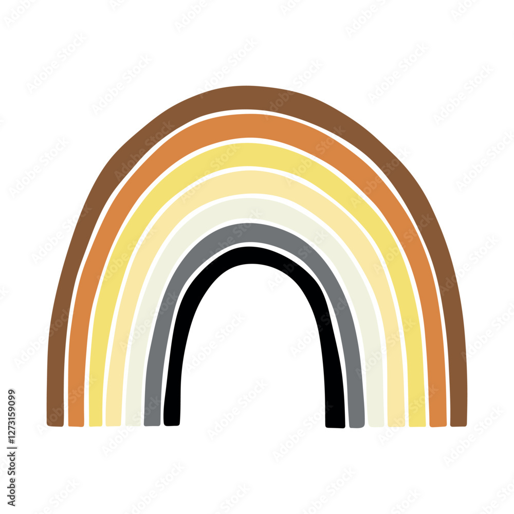 Colorful rainbow shape Bear pride flag Happy pride day LGBTQ community Pride Month Vector hand drawn doodle for posters, stickers, logo, cards Colorful rainbow shape Bear pride flag Happy pride day LGBTQ community Pride Month Vector hand drawn doodle for posters, stickers, logo, cards