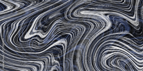 Abstract flowing liquid curve line in gregray marble pattern texture natural background. Paper with soft waves and white fabric liquid metallic art paint texture.y silver black metallic.