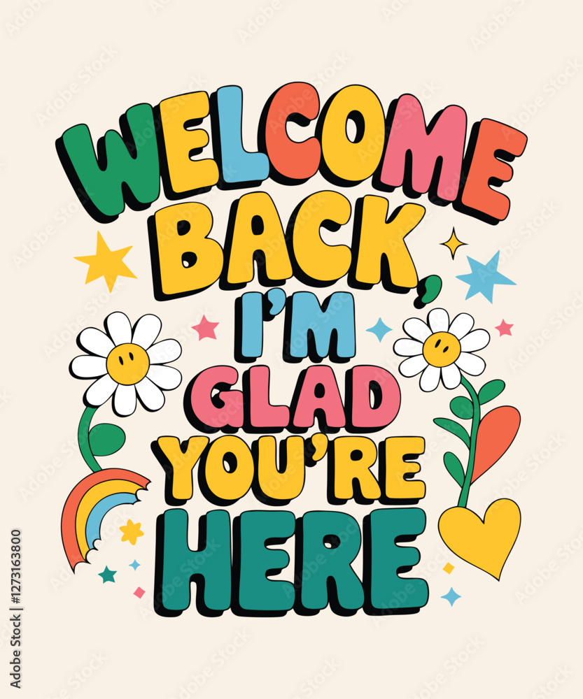 Welcome Back I'm Glad You're Here | Back to School Classroom Sign & Design Welcome Back I'm Glad You're Here | Back to School Classroom Sign & Design