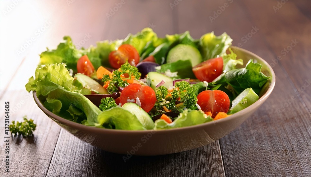 Salad in bowl on table Salad in bowl on table
