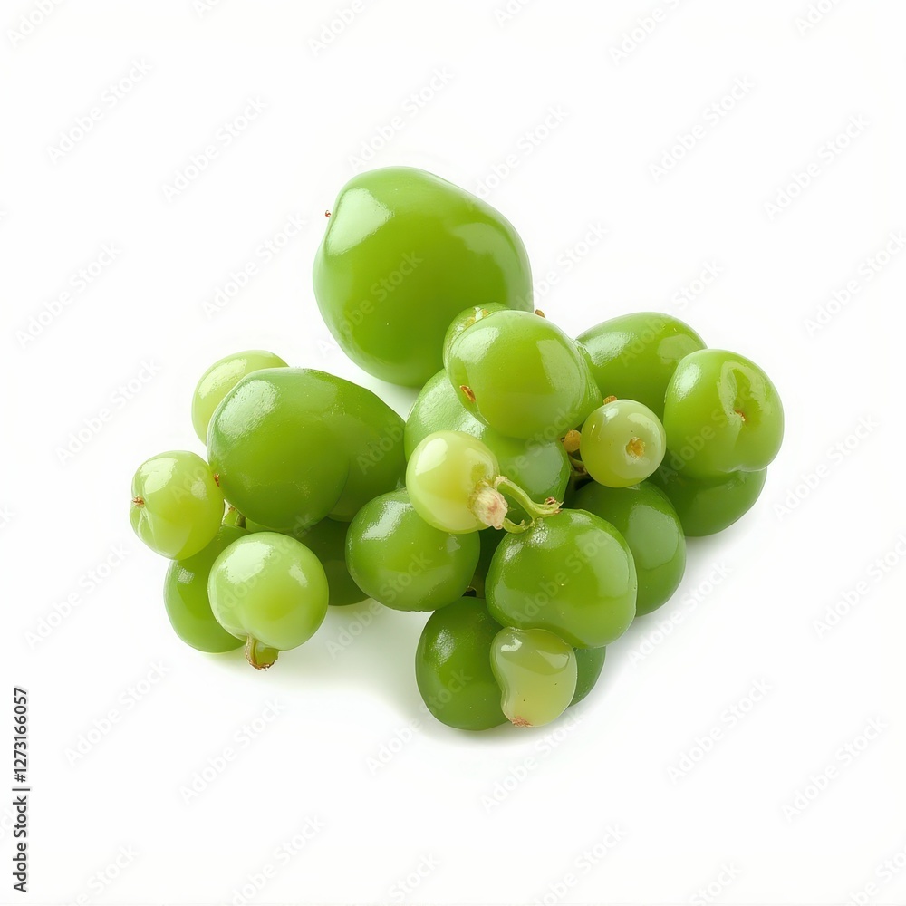 Fresh Green Muscat Grape Cluster Close Up Isolated On White for Healthy Eating and Lifestyle Fresh Green Muscat Grape Cluster Close Up Isolated On White for Healthy Eating and Lifestyle