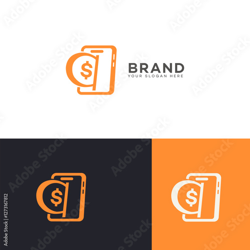 Mobile Payment App Logo Design Financial Transaction, Money Transfer Icon