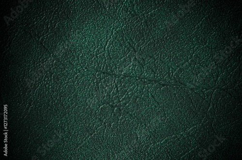 Green leather background or texture , Leather surface. Close up. Copy space. photo