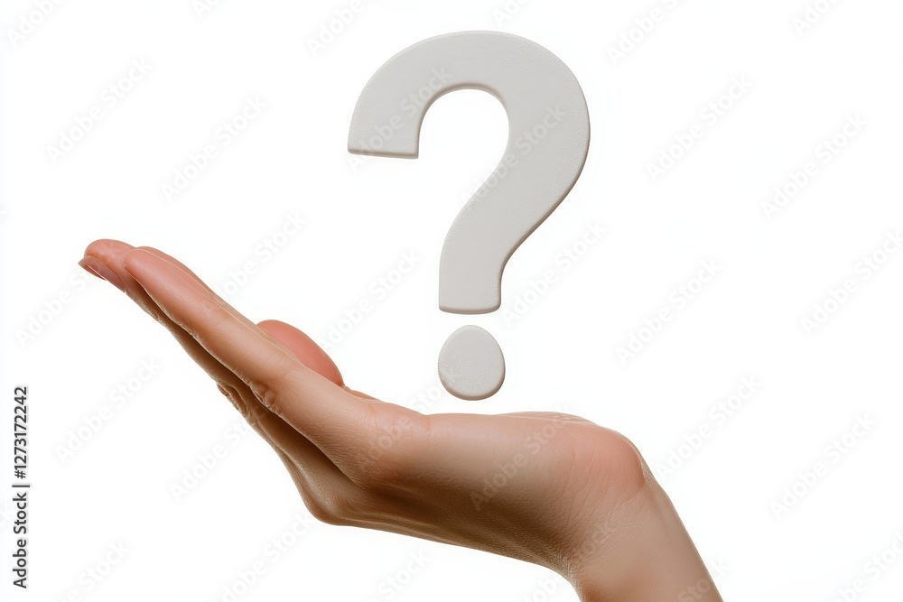 Person Hand Holding Question Mark Next, Person Hand Holding Question Mark Next,
