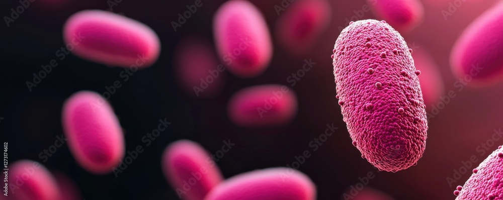 Microbial action exploring bacteria in a scientific setting digital representation close-up view innovative concept Microbial action exploring bacteria in a scientific setting digital representation close-up view innovative concept