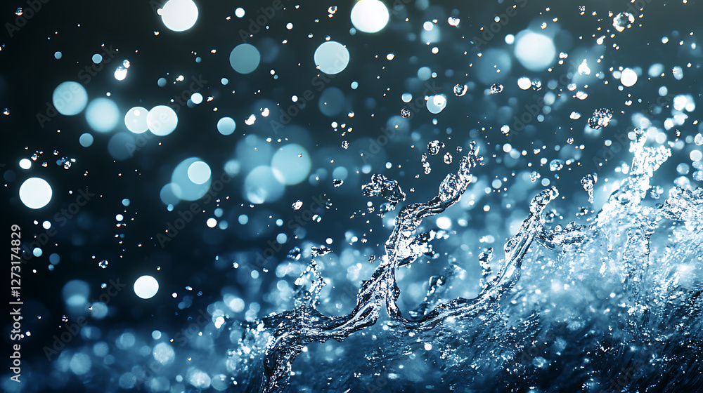 Dynamic water splash, bubbles, ripples, underwater light rays and tranquil ocean views Dynamic water splash, bubbles, ripples, underwater light rays and tranquil ocean views