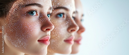 Wallpaper Mural AI-Powered Skin Analysis Device Detecting UV Damage for Advanced Skincare Monitoring and Prevention. Innovative technology for comprehensive skin health assessment. Torontodigital.ca