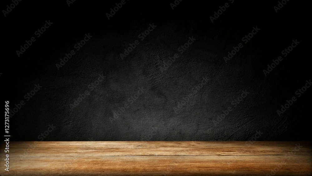 Wooden table in dark room background concept for advertising. Wooden table in dark room background concept for advertising.