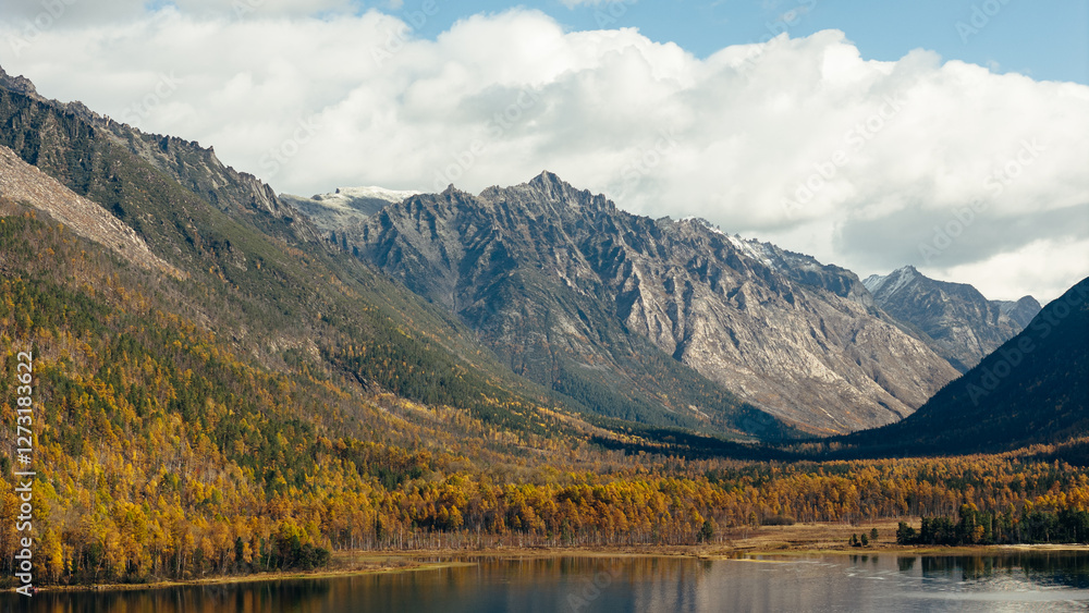 Fototapeta premium snow covered Baikal North mountains