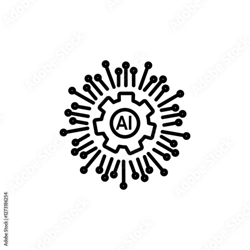 Automation process outline icon eps file