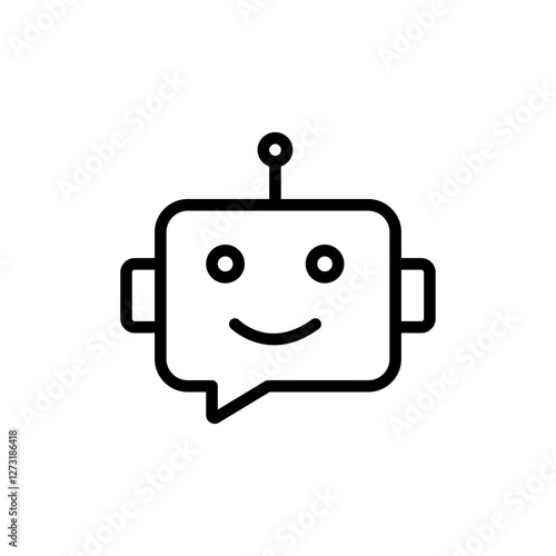 Chat bot outline icon eps file