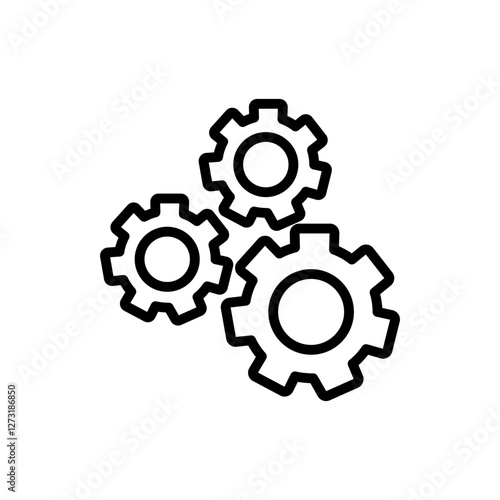 Robotic gear icon on white background