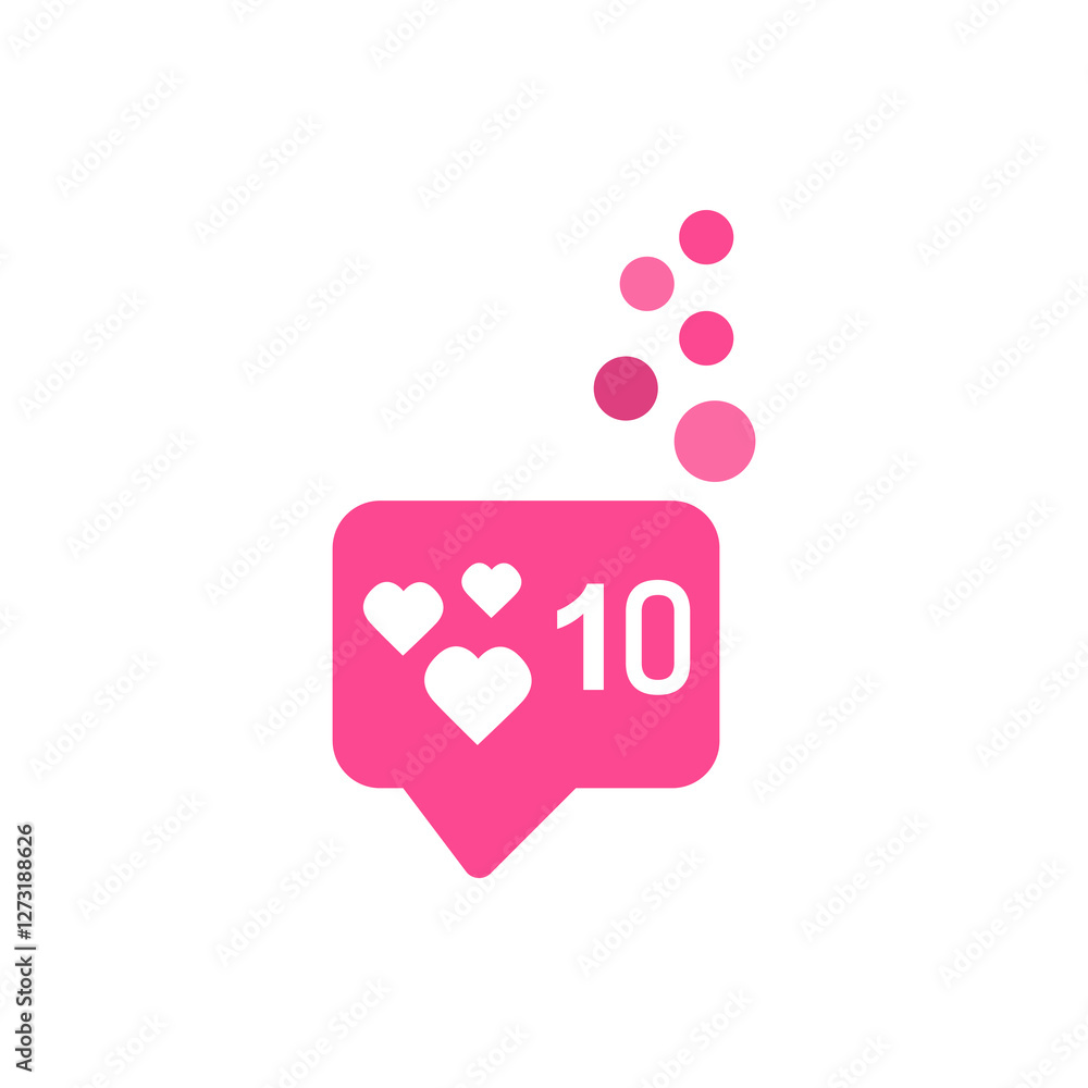 Fototapeta premium ten likes icon on a white background, vector illustration