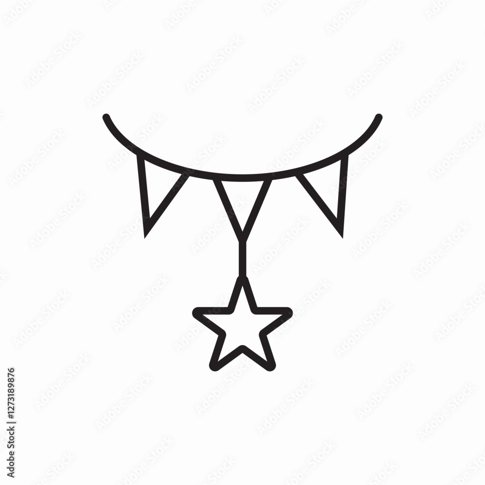party flag celebration icon vector sign party flag celebration icon vector sign