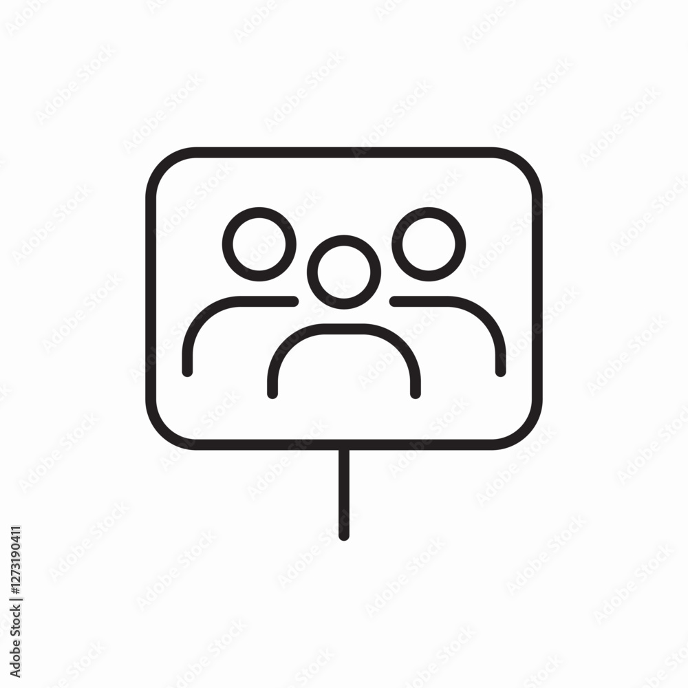 group presentation meeting icon vector sign group presentation meeting icon vector sign