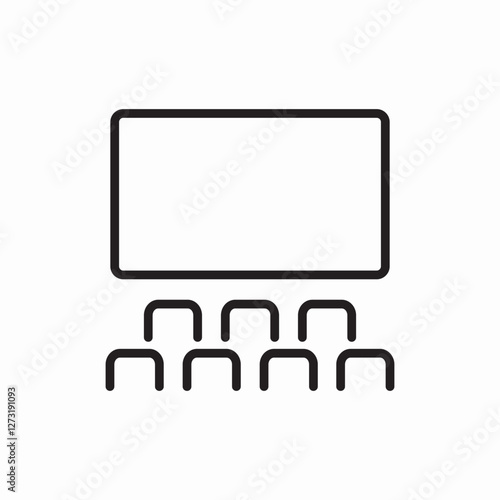 audience presentation screen icon vector sign