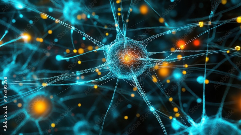 A close up of a brain with many neurons A close up of a brain with many neurons