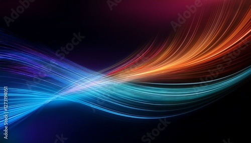 Dynamic abstract background of wires with smooth smoke trails and vibrant speed visualizatio photo