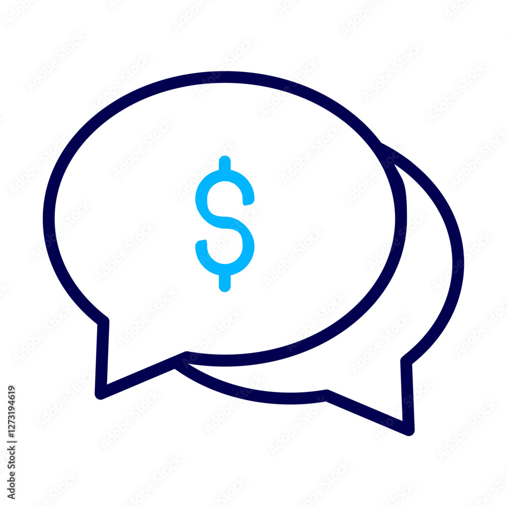 Dollar Chat Bubble Outline Color icon Dollar Chat Bubble Outline Color icon