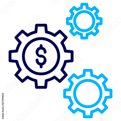 Dollar Cog Outline Color icon
