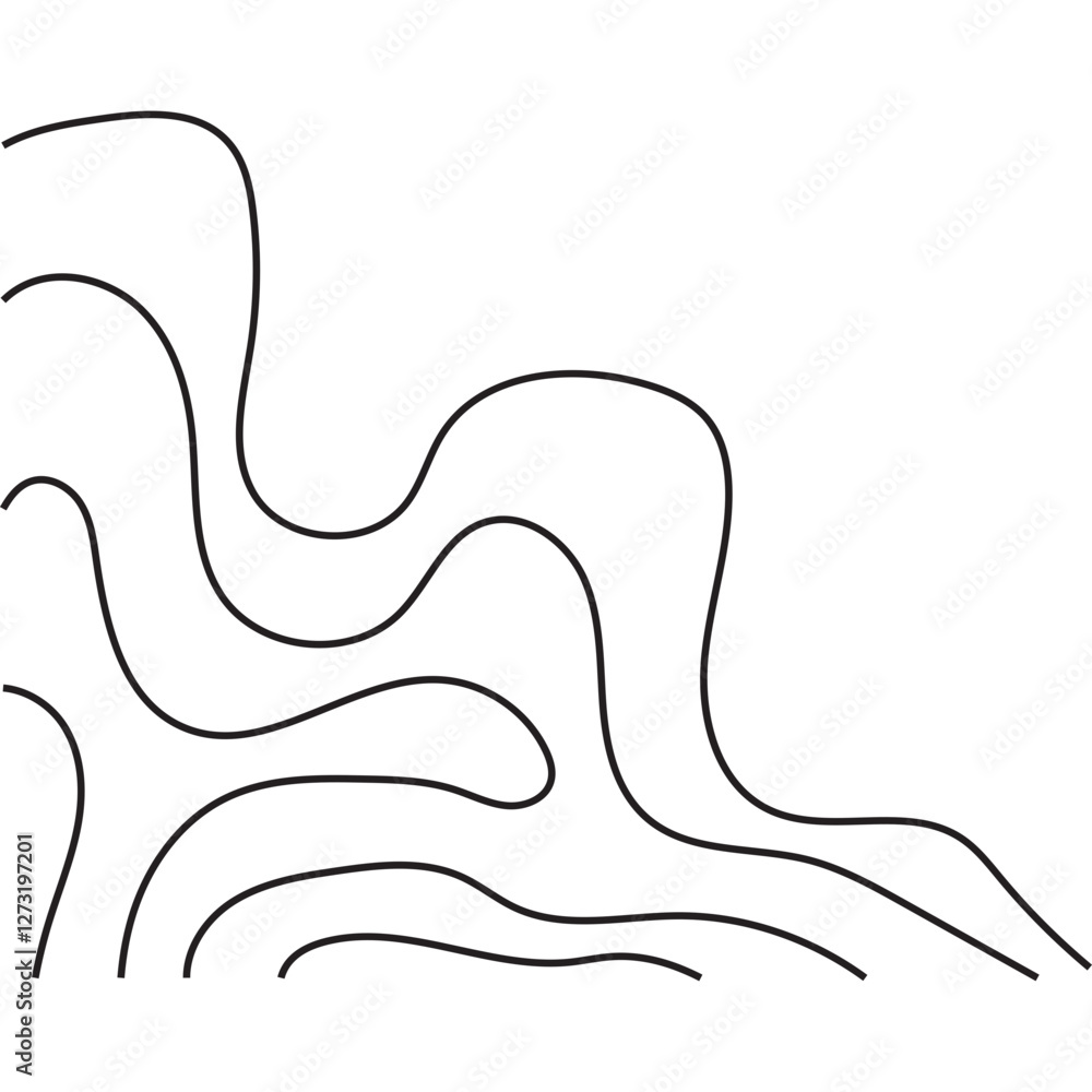 Obraz premium Topographic Line Corner