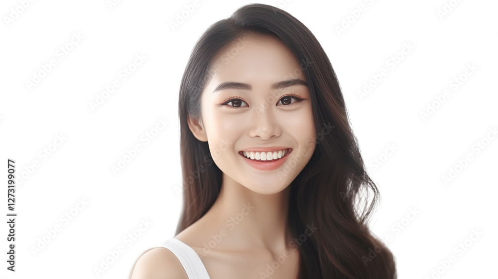 Happy Asian Woman with Flawless Skin Isolated on PNG Transparent Background
Happy Asian Woman with Flawless Skin Isolated on PNG Transparent Background