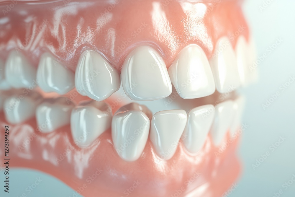 Digital render showcasing dental transformation of teeth health. Generative AI Digital render showcasing dental transformation of teeth health. Generative AI