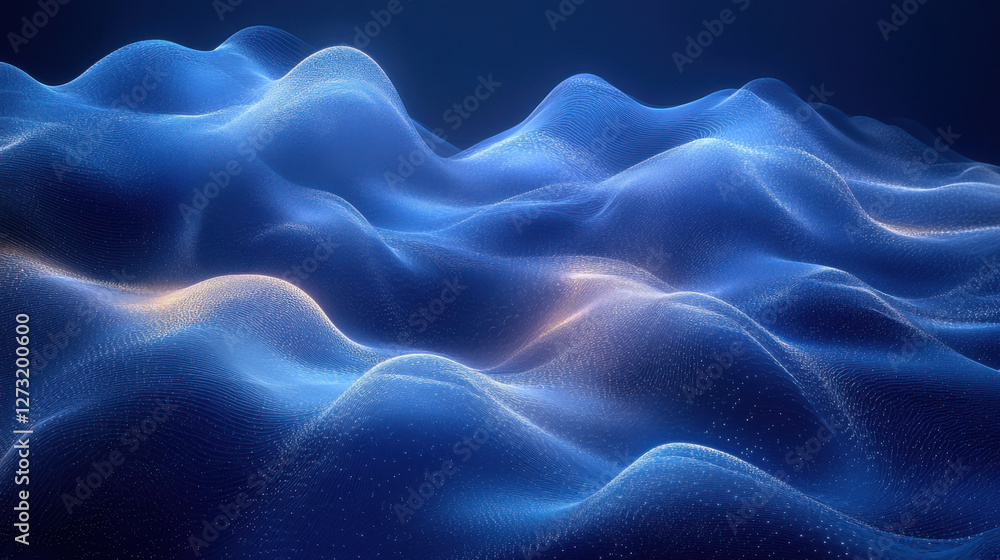 Obraz premium Abstract dark blue waves create mesmerizing visual effect in this image