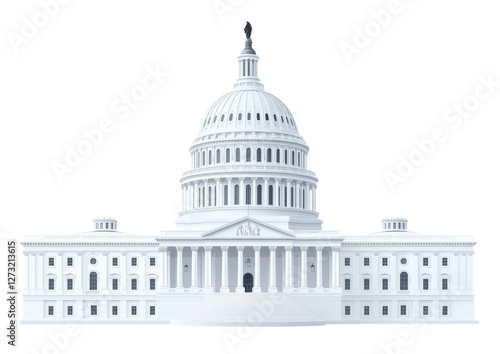 Black white illustration United States Capitol building Washington PNG Us capitol dome