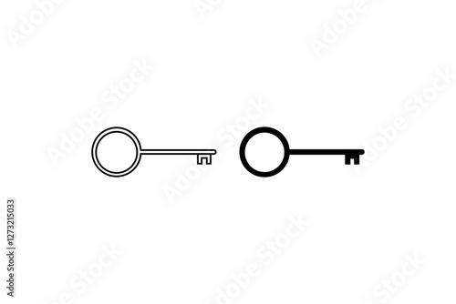 Minimalist key icon for security and access Vector