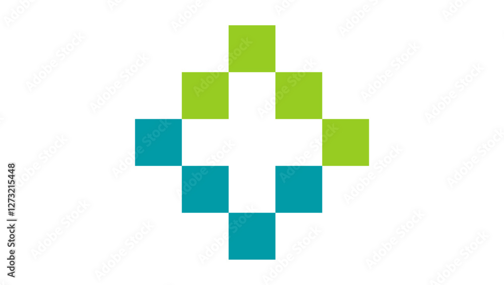 Obraz premium Health cross, flat color logo