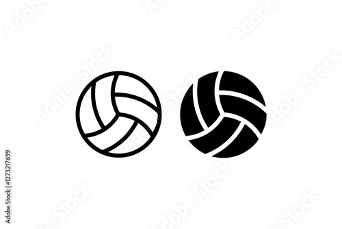 Volleyball Ball Icon in Black and White Vector