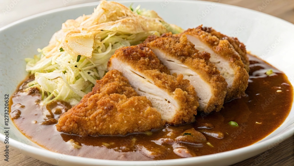 Crispy Fried Chicken with Savory Cabbage and Rich Gravy, a Comforting Meal Full of Flavor and Satisfaction Crispy Fried Chicken with Savory Cabbage and Rich Gravy, a Comforting Meal Full of Flavor and Satisfaction