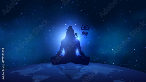 Happy Maha Shivratri Greeting, Mahashivratri Shiv Background Design. A Hindu festival celebrated of lord shiva night. English Translation - Happy Maha Shivratri
